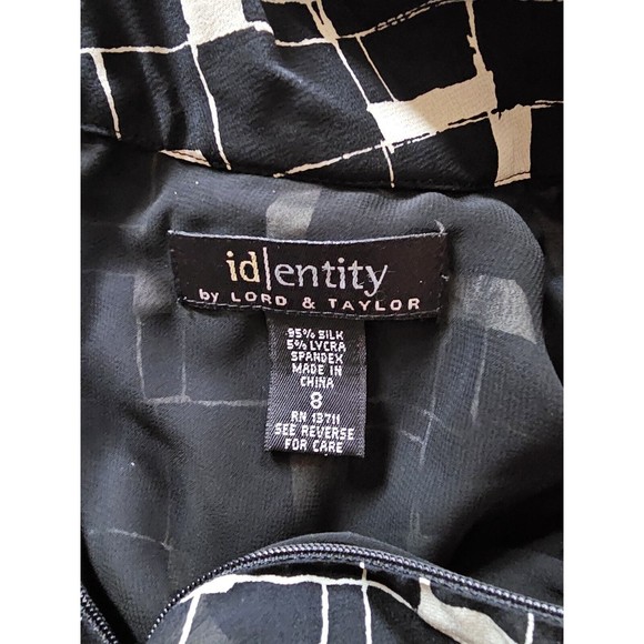 Id|entity Blouse Lord & Taylor Silk Black Blouse Size 8 - Picture 7 of 9